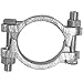 Dixon DL32 Malleable Iron Double Bolt Hose Clamp without Saddles, 2-20/64" - 2-40/64" Hose OD, Box of 25