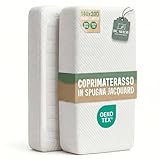 BCSHOP Coprimaterasso Piazza e Mezza 140x200 x 27cm in Spugna Jacquard - Copri Materasso c...