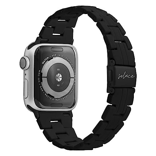 Solace Bands Slim Matte Resin Watch Band - Compatible with Apple Watch Bands for Women and Men, iWatch Bands for 38mm 40mm 41mm 42mm 44mm 45mm 49mm Ultra, SE and Series 8 7 6 5 4 3 2 1
