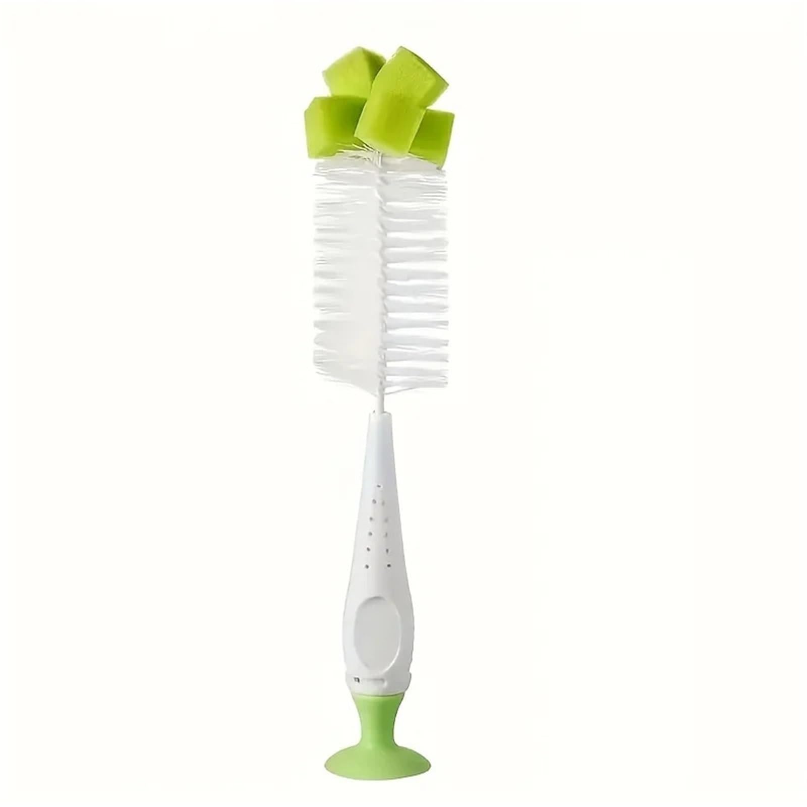 bottle brush Bottle Brush Nylon Sponge With Suction Cup, Household Cleaning(Green)