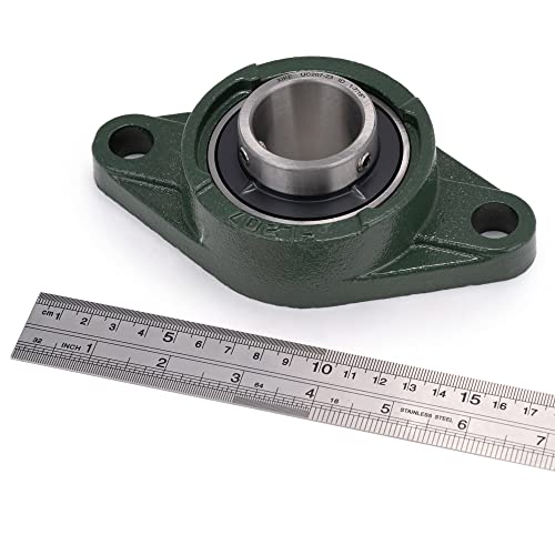 Image of XIKE 2 Pcs UCFL207-23 Bore 1-7 /16 inch Pillow Block Flange Mounted Ball Bearings.