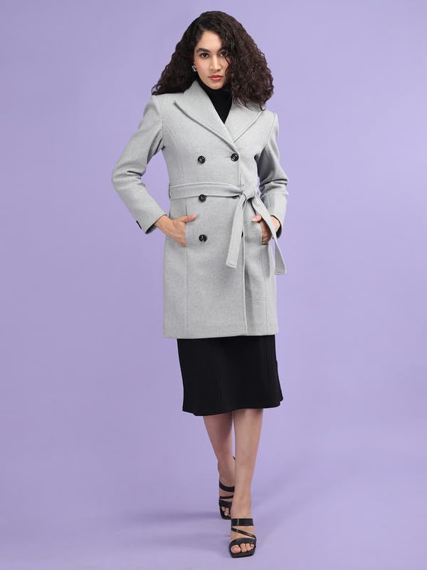 Image of PLAGG Women Winter Wear Long Length Overcoat with Wool blend and Comfort fit