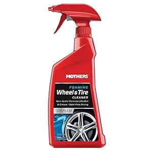 Mothers Foaming Wheel & Tire Cleaner, 24 oz. â Foaming Action Lifts Brake Dust & Grime, Safe for Factory-Coated Wheels, Restores, Cleans, Finishes Fast, Spot-Free Rinse (05924)