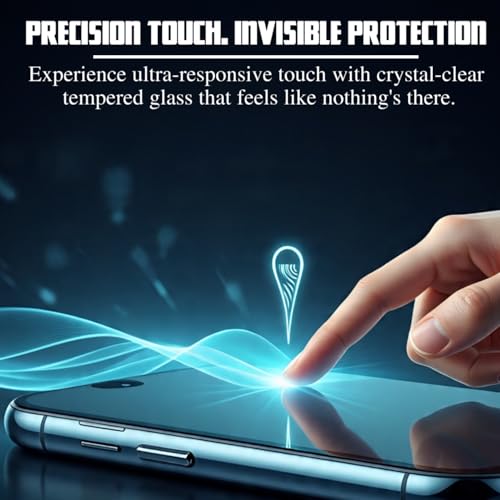 Image of Tempered Glass Screen Protector Compatible For iPhone 14 Plus and iPhone 13 Pro Max (6.7 Inch) with Edge to Edge Coverage and Easy Installation Kit (Black)