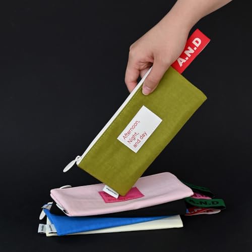 Image of Monolike Afternoon Night and Day flat pen case, Green - Pencil Pouch, Portable Pencil Bag, Pencil Case, Office Pouch case