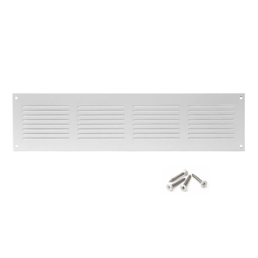 400x100mm / 16x4 inch Anthracite Metal Ventilation Grille with Flyscreen - Air Vent Cover