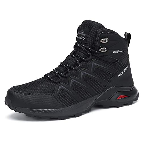 DANNTO Herren Wanderschuhe Outdoor Sneaker Rutschfeste Traillaufschuh Winterstiefel für Trekking Camping Sportschuh (Schwarz,46) Cover