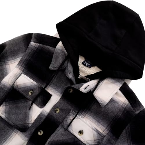 Image of LeeHanTon Mens Flannel Jacket Heavyweight Sherpa Fleece Jackets Outdoor Hiking Casual Soft Warm Coat with Pockets