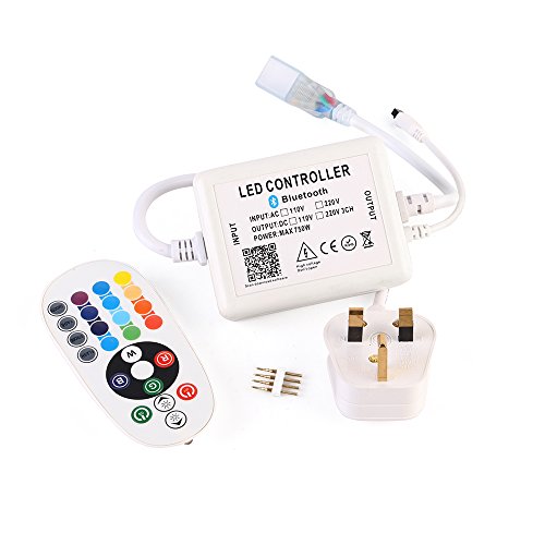 GreenSun LED Lighting Télécommande infrarouge Bluetooth 24 touches pour bande lumineuse LED RVB Ruban LED flexible Lumière décorative de Noël Cover