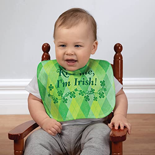 Fox Valley Traders St. Patrick's Day Baby Bib, 100% Polyester With Ultra Smooth Surface, Hook and Loop Closure - Measures 13" x 10 1/2"2