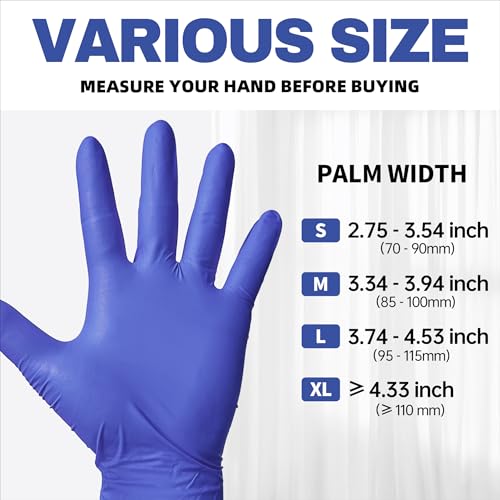 Beastek Nitrile Exam Gloves, 4.0 Mil 100 Pcs Powder-Free Latex-Free Medical Cooking Food-Safe Disposable Gloves, Blue Violet (Medium)