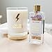 Chez Gagné Glass Bottle Safety Matches (40ct) - Funny Matches - Colorful Match Tips - Matches in Glass Bottle, Gold Lid - Gift - Candle Accessories (Don't Tell Me to Calm Down - Lilac)