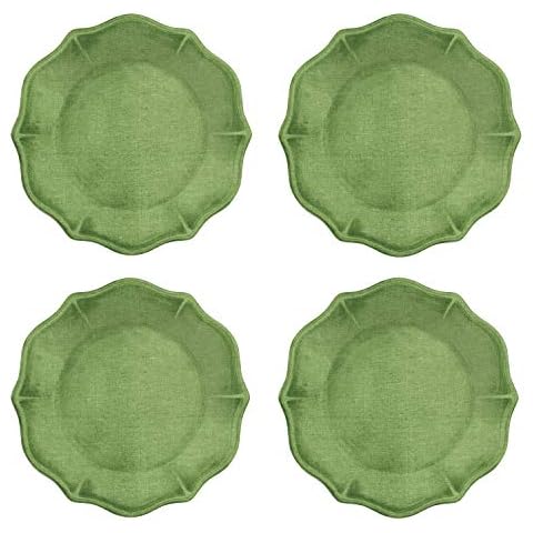 Amazon Green - Outdoor/Camping/BBQ - Melamine Side Plates Sets Cover