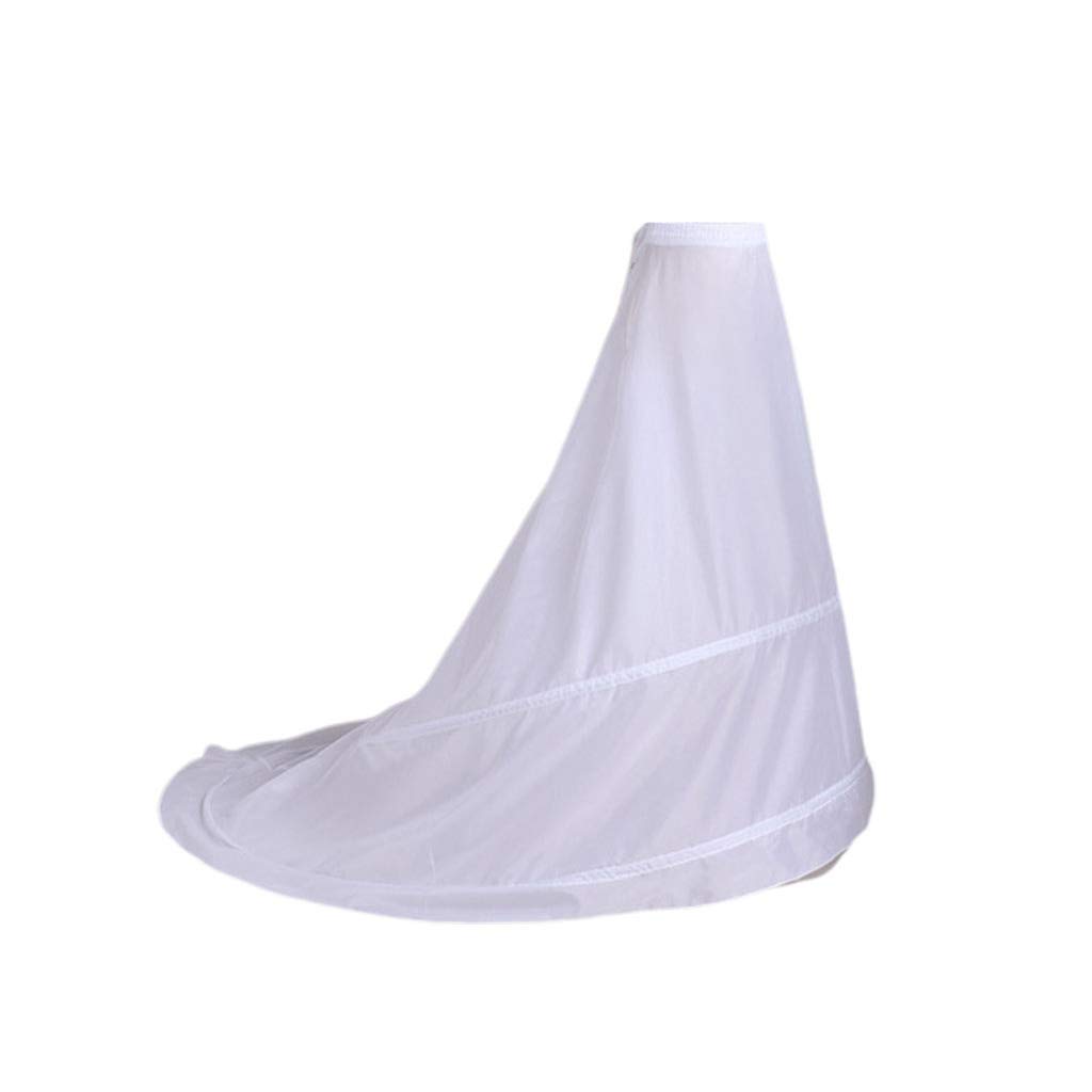 Gramigg Unisex Multicolor Bride Wedding Dress Trailing Skirt Petticoat Yarnless 2-Hoops Elastic Waist Draw Women Petticoat With Tail