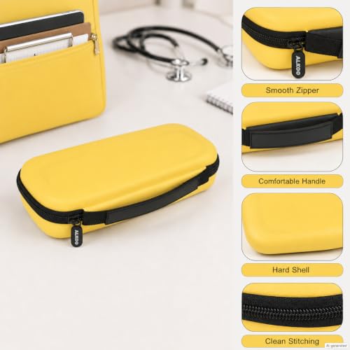 Image of ALKOO Stethoscope Case for 3M Littmann Classic III /Cardiology IV, Yellow | for MDF Acoustica Stethoscopes, for Nurses, Doctors, Nursing School Essentials, Students, Clinic, EMS, Travel, Hard Bag Only