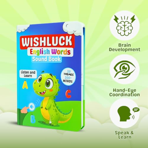 Image of Interactive English Word Book for Kids | Educational Vocabulary Sound Book for Language & Speech Development | Talking Learning Book | Screen-Free Early Learning Toy