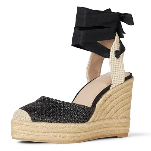 The Drop Womens Zuki Wedge Espadrille Black 11