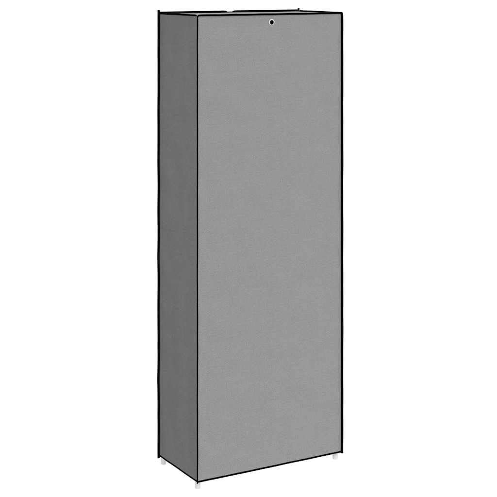 Zapatero de 60 x 30 x 166 cm, color gris, con 10 estantes para hasta 30 pares de zapatos, marco de acero, protegido contra el polvo gracias a la cubierta de tela no tejida, almacenamiento de