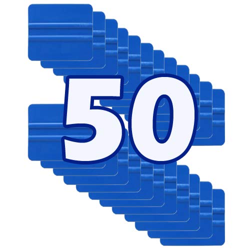 Stellar (50 Pack) Blue Hand Applicator Squeegee, Decal Vinyl Wrap Handy Tool