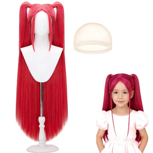 HTTDSLF Perruque Kpop et Anime, Perruque Costume Chasseur pour Enfants, Déguisement K-pop Perruques Cosplay Perruques Longue et Lisse, pour Halloween Carnaval Fête...