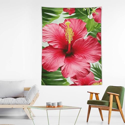 Tenture murale fleur d'hibiscus déco rapide sans peinture salon