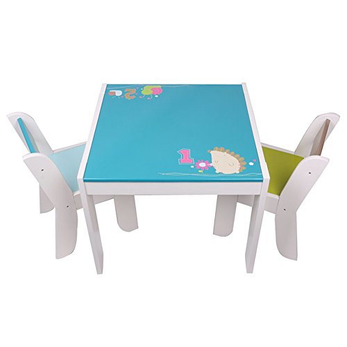 labebe Wooden Activity Table Chair Set, Kid Table Set with 2 Chairs Table for 1-5 Years Toddler, Baby Table Toy/Room Table/Learning Table Cover/Kid Bedroom Furniture/Child Furniture Set/Kid Desk Chair
