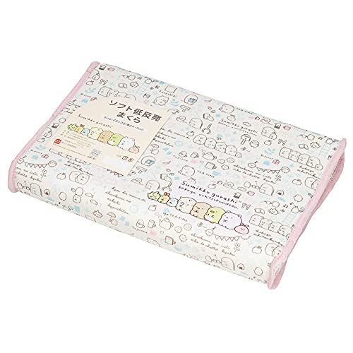 MORIPiLO 子供 枕 低反発 すみっコぐらし 35x25cm 低め 洗えるカバー付き ぬいぐるみ クッション サンエックス キャラクター グッズ ピンクのサムネイル