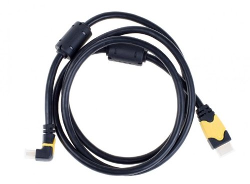 Cable HDMI 19 pines macho a macho codo angular negro 1,5 metros para tv 2