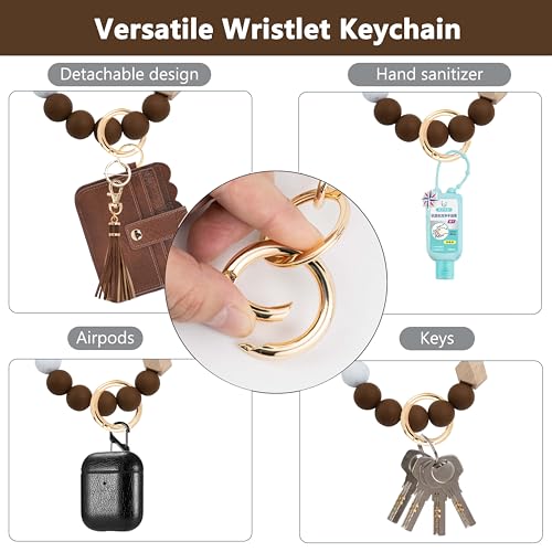 Image of Wristlet Wallet for Women with Keychain - RFID Card Holder Small Wallet Wristlet with Key Ring