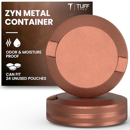 TuffTynz - Premium Zyn Metal Can | Zyn Holder | Metal Zyn Container | Moisture & Odor Proof Container | Aluminum Zyn Can & Organizer | Dip Can | Zyn Tin | Zyn Gifts for Men | Plain, Copper