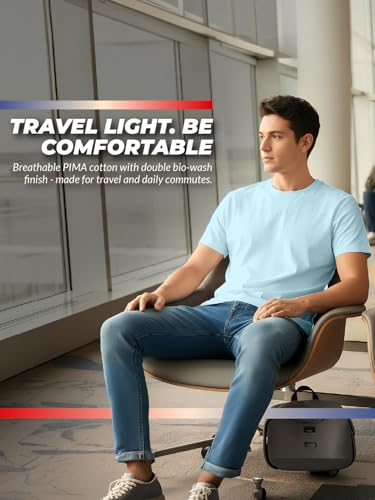 Image of 100% PIMA Cotton T Shirt for Man | Premium Men T-Shirts Regular Fit | Half Sleeve Round Neck Cotton Tshirt for Man | Mens Tees Made for Indian Climate | Available in 10 Colours