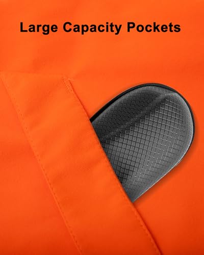 Roicaholy Men's Orange Hunting Vest, Waterproof and Ultra-Quilt Fabric, with Pockets, Zip Up3