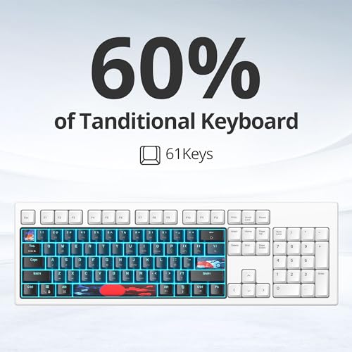 Image of Protable 60% Percent Gaming Keyboard Mechanical, Mini Compact RGB Backlit 61 Keys Wired Office Keyboard with red Switch for Mac /Win (61 Monster /Red Switch)