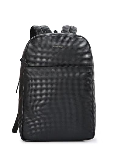 Image of POLICE Black Medium Size 20Ltr Leather Backpack for Men & Women