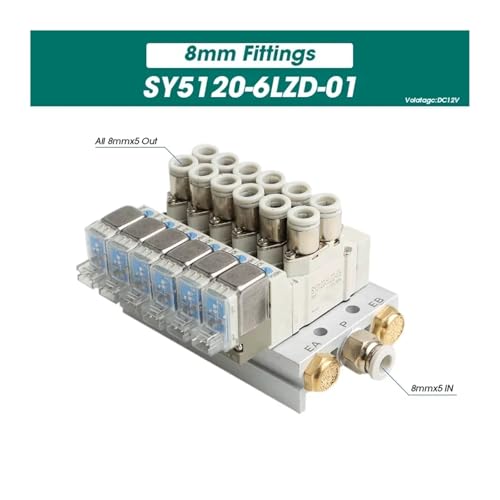 Électrovanne pneumatique de commande SY5120-6LZD-01 pour bloc de distribution de 8mm - 3