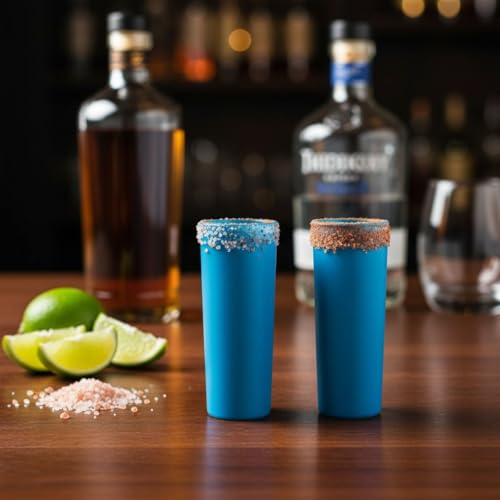 Image of Bar Box Bright Blue Tequila Shot Glasses (Set of 2)