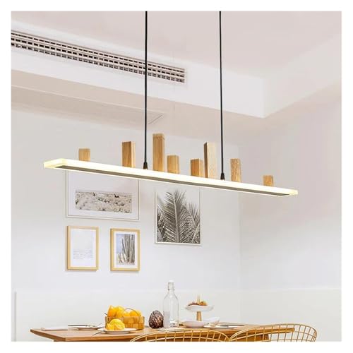 Lampe suspendue créative en bois massif avec éclairage LED or