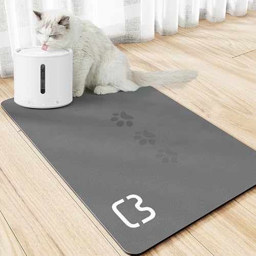 Tapis pour gamelles de nourriture absorbant et imperméable lavable
