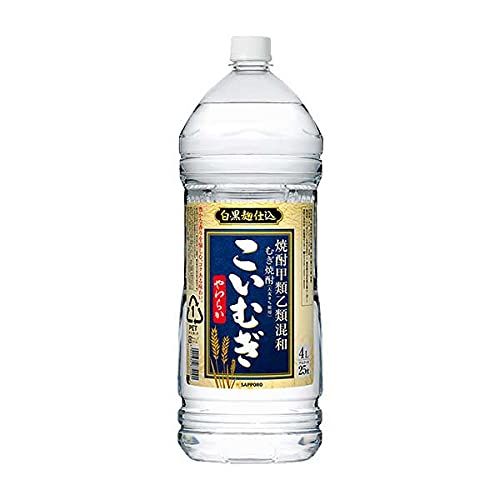 こいむぎ 焼酎 4L 25%✖️４ こいむぎ むぎ焼酎 白麹仕込 25度 4000ml 1ケースの通販