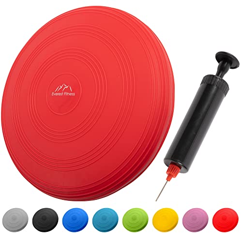 EVEREST FITNESS Cojín de Aire, Relleno de Aire, diámetro de 33 cm, Incluye Bomba de Aire, cojín de Equilibrio, cojín de Entrenamiento, cojín de Asiento y Respaldo
