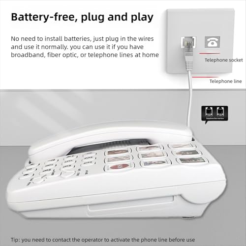 Teléfono cableado para adultos mayores Yoidesu con botones grandes miniatura 4