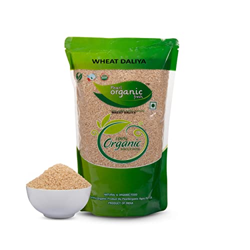Image of Pearl Organic Fresh Organic Wheat Daliya Broken Wheat /Gehu 1Kg - Pearl Daliya High-Fiber & Protein-Rich Cereal | Easy to Digest, No Preservatives | Ideal for Upma, Khichdi, Porridge & Healthy Breakfast