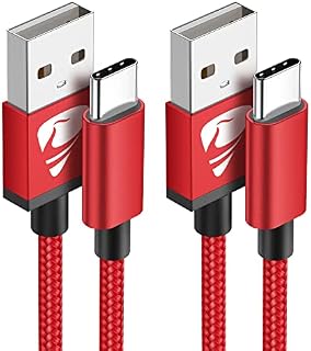 USB C Charger Cable 2M 2Pack Type C Charger Fast Charging 3A Lead Nylon Braided for Samsung Galaxy S22 S21 S20 S10 S9 S8 A12 A20e A40 A51 A70,Huawei P30 P20,Google Pixel 6,Xiaomi,Sony Xperia,Switch