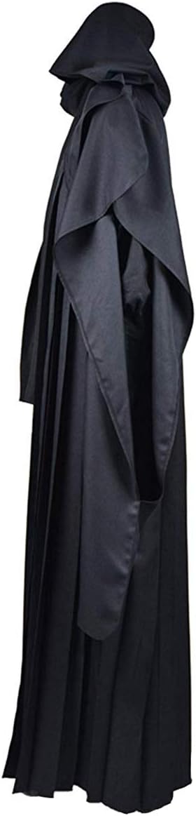 Rongxu Mens Black Tunic Hooded Robe Pants with Belt Full Set Adult Tunic Costume Classic Halloween Cosplay Outfit US Size - Image 6