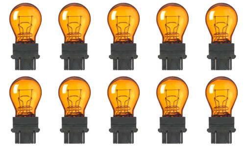 CEC Industries #3057NA (Amber) Bulbs, 12.8/14 V, 26.88/6.72 W, W2.5x16q Base, S-8 shape (Box of 10)