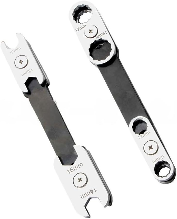 360 Degree Rotatable Ratchet, Dual-End Adjustable Spanner Tight, Multi-Function Hand Tool with Strong Construction, Black(Plum Blossom)