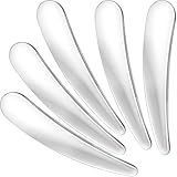 VARMDUKKE 5PCS Mini Makeup Cosmetic Spatula, Reusable Metal Makeup Spatulas Skincare Spoon, Facial Cream Mask Applicator Scoop, Mild Beauty Tools for Mixing, Sampling Face Eye Cream - Silver