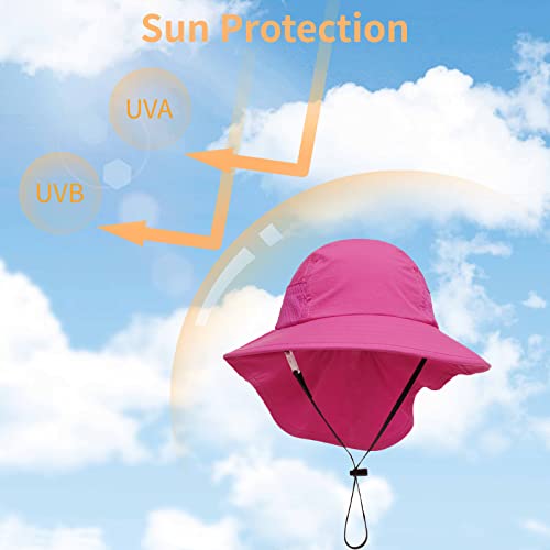 Baby Sun Hat, Infant ＆ Toddler Summer Bucket Hat, Adjustable Wide Brim Sun Protection Hat for Boys Girls3