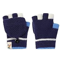 RUIXIA Mitaine Fille Garçon Avec Capuchon Gants Enfant 3-6 Ans Mitaine Enfant Mignon Avec Motif De Cartoon Moufles Demi-Doigt Tricoté Gants Chauds