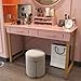 WESTREE Vanity Desk with 2 Drawers and Storage Shelf, Modern Makeup Table with Glossy Desktop, Gold Metal Frame Writing Desk for Bedroom or Home Office, No Mirror